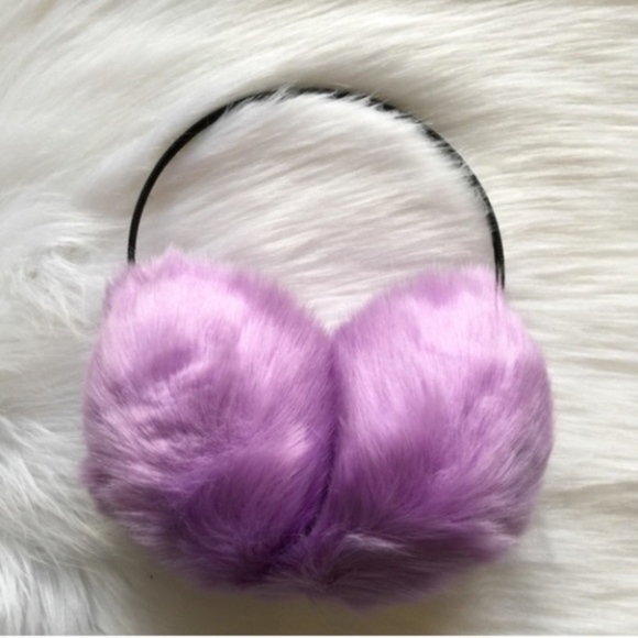 Accessories - SALE! Purple Pom Pom Earmuffs